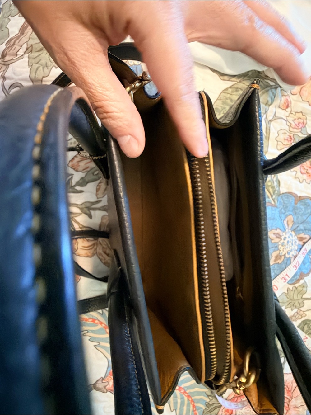 Coach Pebbled Leather Tote in Black - Picture 6 of 11